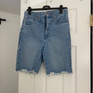 Madewell  High Rise Long Denim Shorts (distressed)